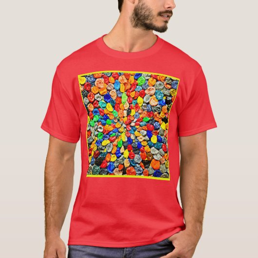 抽象芸術カラフルカオスストーンパターン Tシャツ (正面)