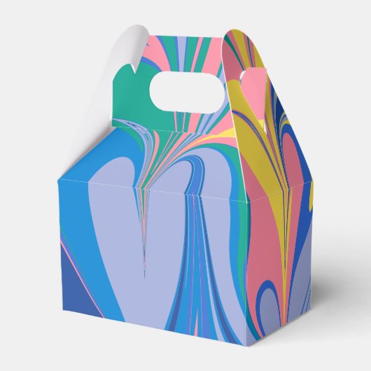 抽象芸術カラフルカスタムブライダルシャワーありがとう フェイバーボックス (裏面サイド)