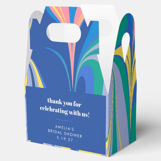 抽象芸術カラフルカスタムブライダルシャワーありがとう フェイバーボックス (オープン)