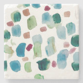 抽象芸術カラフルガラス水彩セラミック ストーンコースター (正面)