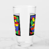 抽象芸術カラフルガラス タンブラーグラス (左)