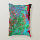 抽象芸術カラフルガーデンと夕日 アクセントクッション (裏面(縦))