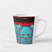 抽象芸術カラフルガーデンと夕日 カフェラテマグ (右)