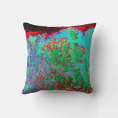 抽象芸術カラフルガーデンと夕日 クッション (裏面)