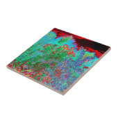 抽象芸術カラフルガーデンと夕日 タイル (側面)