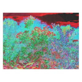 抽象芸術カラフルガーデンと夕日 テーブルクロス