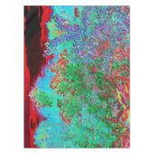 抽象芸術カラフルガーデンと夕日 テーブルクロス (正面)