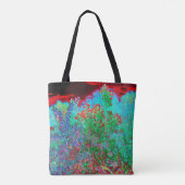 抽象芸術カラフルガーデンと夕日 トートバッグ (裏面)