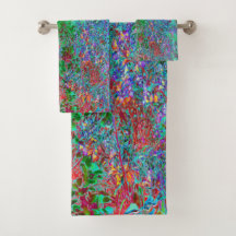 抽象芸術カラフルガーデンと夕日