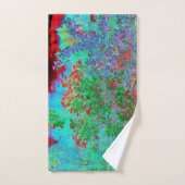 抽象芸術カラフルガーデンと夕日 バスタオルセット (ハンドタオル)