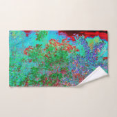 抽象芸術カラフルガーデンと夕日 バスタオルセット (ハンドタオル)