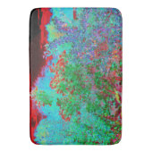 抽象芸術カラフルガーデンと夕日 バスマット (正面縦)