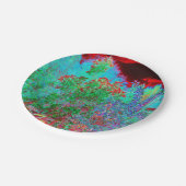 抽象芸術カラフルガーデンと夕日 ペーパープレート (アングル)