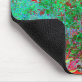 抽象芸術カラフルガーデンと夕日 マウスパッド (コーナー)