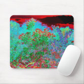 抽象芸術カラフルガーデンと夕日 マウスパッド (マウス)