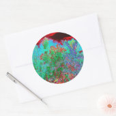 抽象芸術カラフルガーデンと夕日 ラウンドシール (封筒)