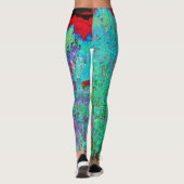 抽象芸術カラフルガーデンと夕日 レギンス (裏面)