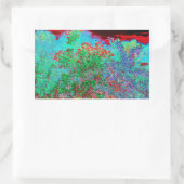 抽象芸術カラフルガーデンと夕日 長方形シール (バッグ)