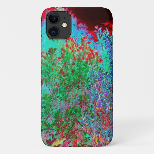 抽象芸術カラフルガーデンと夕日 Case-Mate iPhoneケース (裏面)