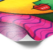 抽象芸術カラフルガール顔 フォトプリント            (角)