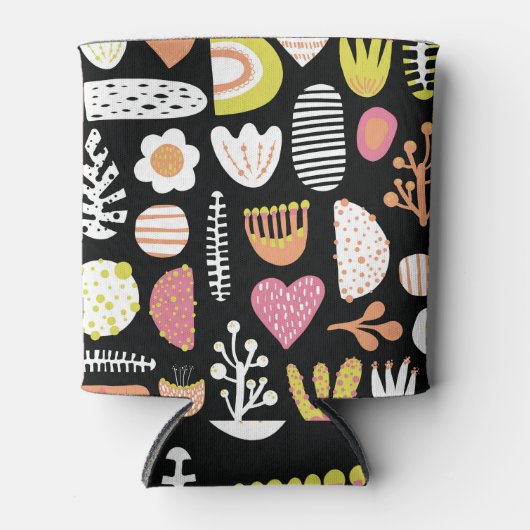 抽象芸術カラフルキッズシームレスパターン。 缶クーラー (正面)