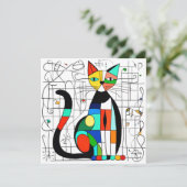 抽象芸術カラフルキャットアートキュービズム セーブザデート (スタンド正面)