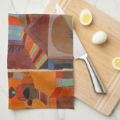 抽象芸術カラフルキュービズムKleeテンプルガーデンズ キッチンタオル (四つ折り)