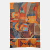 抽象芸術カラフルキュービズムKleeテンプルガーデンズ キッチンタオル (縦)