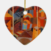 抽象芸術カラフルキュービズムKleeテンプルガーデンズ セラミックオーナメント (裏面)