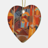 抽象芸術カラフルキュービズムKleeテンプルガーデンズ セラミックオーナメント (左)