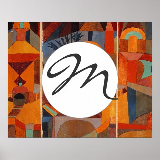 抽象芸術カラフルキュービズムKleeテンプルガーデンズ ポスター (正面)