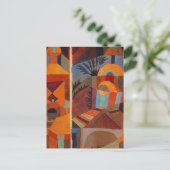 抽象芸術カラフルキュービズムKleeテンプルガーデンズ ポストカード (スタンド正面)