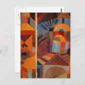 抽象芸術カラフルキュービズムKleeテンプルガーデンズ ポストカード (正面/裏面)