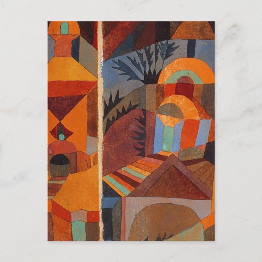 抽象芸術カラフルキュービズムKleeテンプルガーデンズ ポストカード (正面)