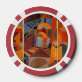 抽象芸術カラフルキュービズムKleeテンプルガーデンズ ポーカーチップ (裏面)