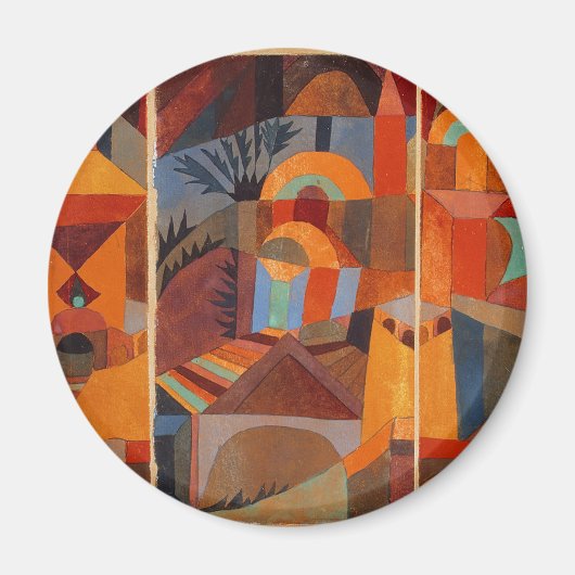 抽象芸術カラフルキュービズムKleeテンプルガーデンズ マグネット (正面)