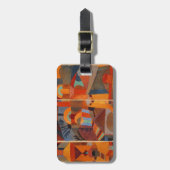 抽象芸術カラフルキュービズムKleeテンプルガーデンズ ラゲッジタグ (正面縦)