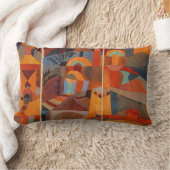 抽象芸術カラフルキュービズムKleeテンプルガーデンズ ランバークッション (ブランケット)