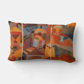抽象芸術カラフルキュービズムKleeテンプルガーデンズ ランバークッション (裏面)