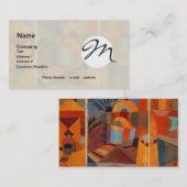 抽象芸術カラフルキュービズムKleeテンプルガーデンズ 名刺 (正面/裏面)