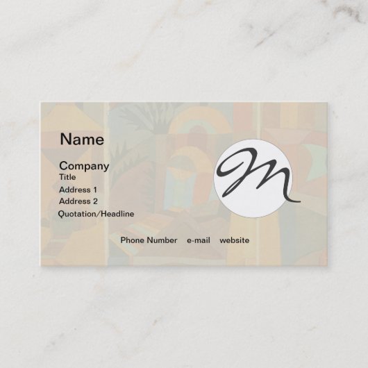 抽象芸術カラフルキュービズムKleeテンプルガーデンズ 名刺 (正面)