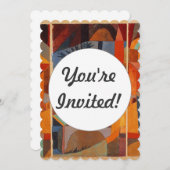 抽象芸術カラフルキュービズムKleeテンプルガーデンズ 招待状 (正面/裏面)