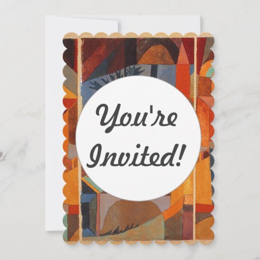 抽象芸術カラフルキュービズムKleeテンプルガーデンズ 招待状 (正面)