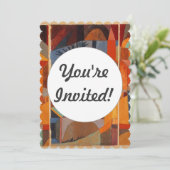 抽象芸術カラフルキュービズムKleeテンプルガーデンズ 招待状 (スタンド正面)