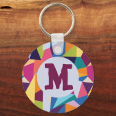 抽象芸術カラフルキーチェーンとイニシャル キーホルダー (正面)