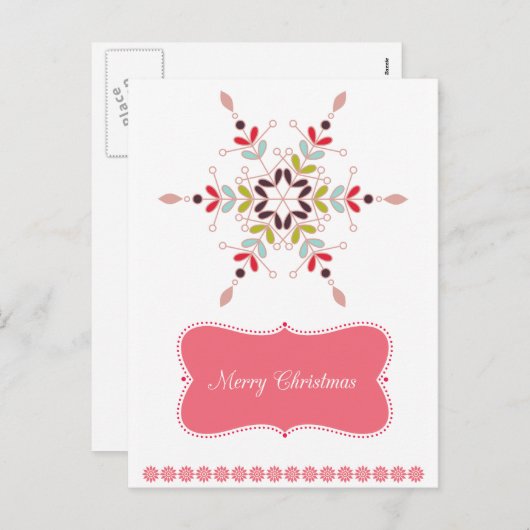 抽象芸術カラフルクリスマススター シーズンポストカード (正面/裏面)