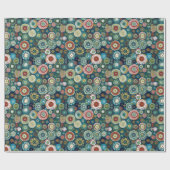 抽象芸術カラフルクリスマス ラッピングペーパー (フラット)