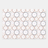 抽象芸術カラフルクロック形状パターン ラッピングペーパーシート (正面3)