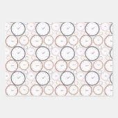 抽象芸術カラフルクロック形状パターン ラッピングペーパーシート (正面2)