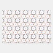 抽象芸術カラフルクロック形状パターン ラッピングペーパーシート (正面)